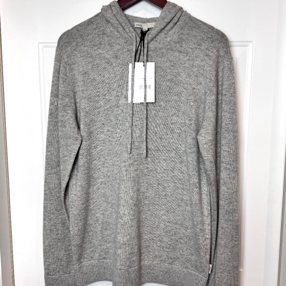 NWT Onia Cashmere Hooded Pullover Heather Gray Size Medium - Picture 1 of 8